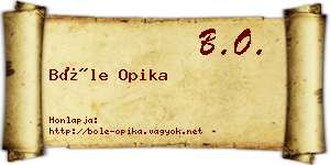 Bőle Opika névjegykártya